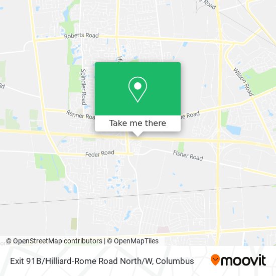 Exit 91B / Hilliard-Rome Road North / W map