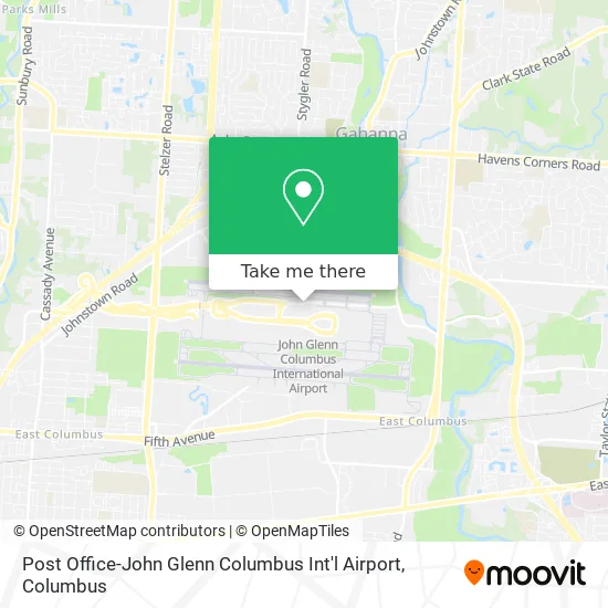Mapa de Post Office-John Glenn Columbus Int'l Airport