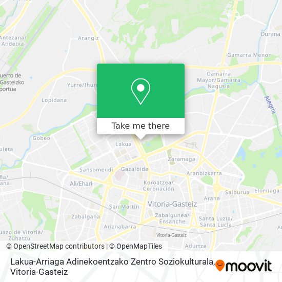 Lakua-Arriaga Adinekoentzako Zentro Soziokulturala map