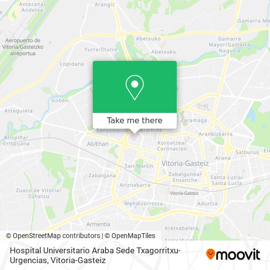 mapa Hospital Universitario Araba Sede Txagorritxu-Urgencias