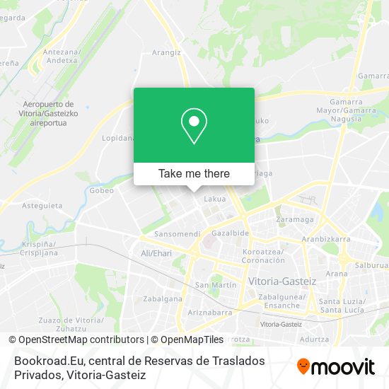 mapa Bookroad.Eu, central de Reservas de Traslados Privados