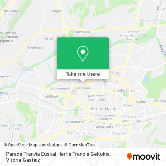 mapa Parada Tranvía Euskal Herria Tranbia Geltokia