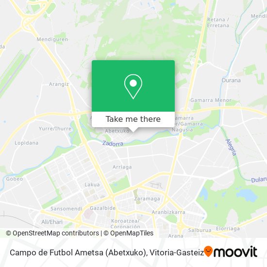 mapa Campo de Futbol Ametsa (Abetxuko)