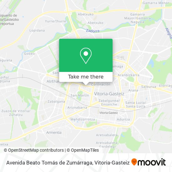 mapa Avenida Beato Tomás de Zumárraga