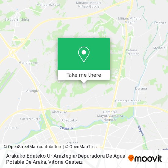 mapa Arakako Edateko Ur Araztegia / Depuradora De Agua Potable De Araka