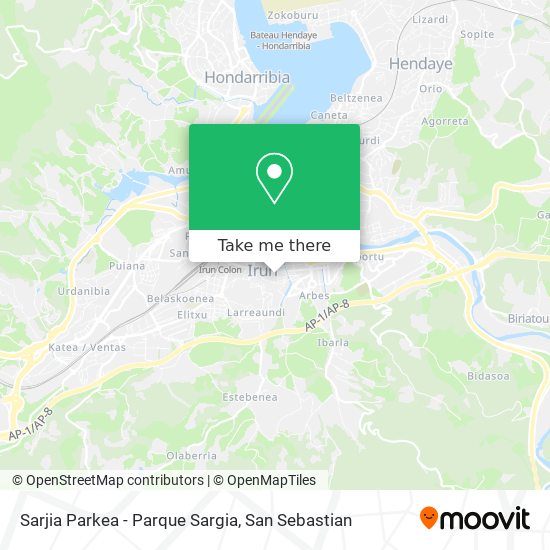 mapa Sarjia Parkea - Parque Sargia