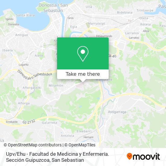 Upv / Ehu - Facultad de Medicina y Enfermería. Sección Guipuzcoa map