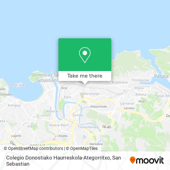 mapa Colegio Donostiako Haurreskola-Ategorritxo