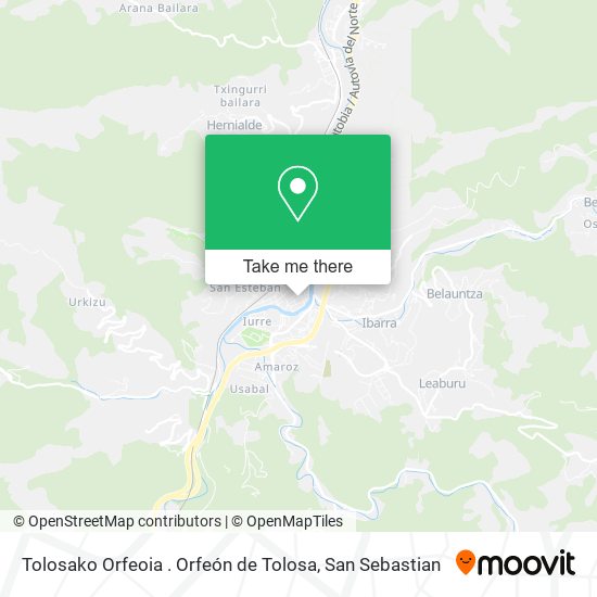 mapa Tolosako Orfeoia . Orfeón de Tolosa