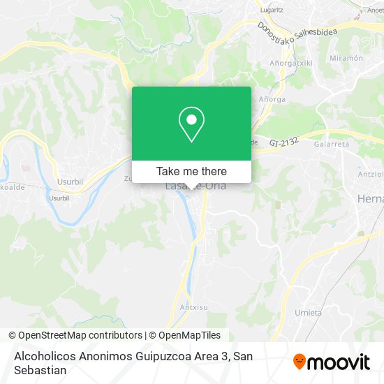 Alcoholicos Anonimos Guipuzcoa Area 3 map