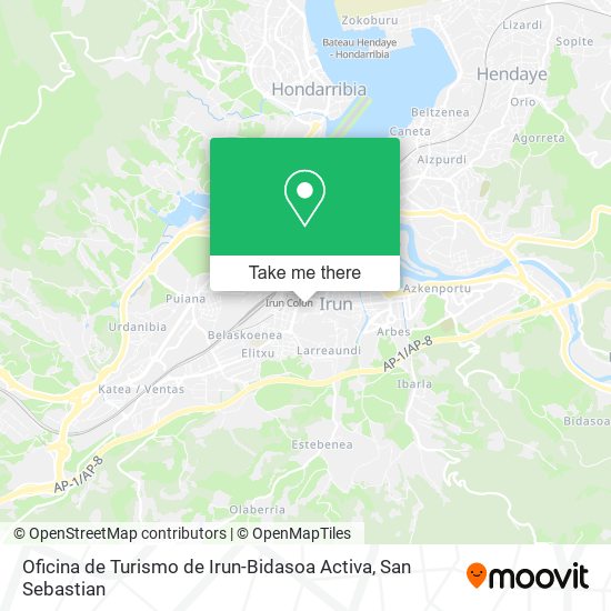 mapa Oficina de Turismo de Irun-Bidasoa Activa