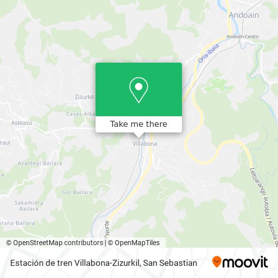mapa Estación de tren Villabona-Zizurkil
