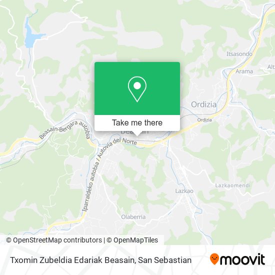 Txomin Zubeldia Edariak Beasain map