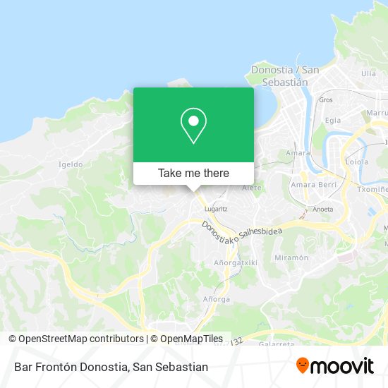 mapa Bar Frontón Donostia