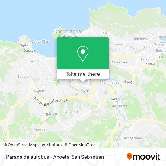 Parada de autobus - Anoeta map