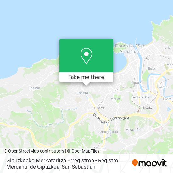 mapa Gipuzkoako Merkataritza Erregistroa - Registro Mercantil de Gipuzkoa