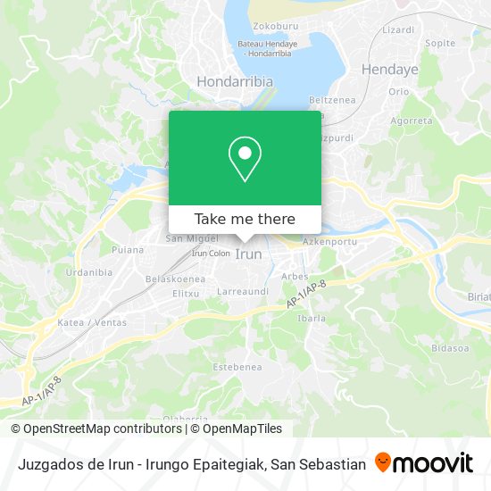 mapa Juzgados de Irun - Irungo Epaitegiak