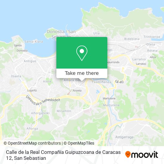 mapa Calle de la Real Compañía Guipuzcoana de Caracas 12