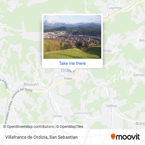 Villafranca de Ordizia map