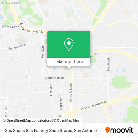How to get to Sas Shoes Sas Factory Shoe Stores in San Antonio by Bus?