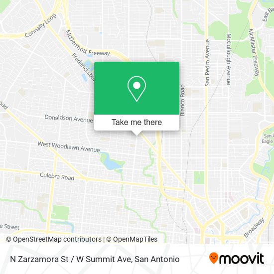 N Zarzamora St / W Summit Ave map