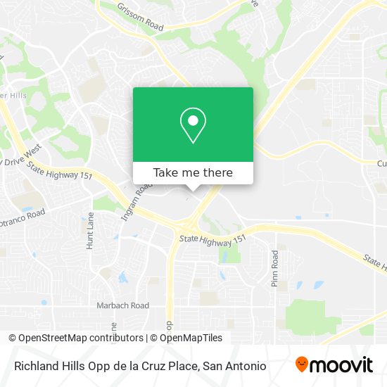 Richland Hills Opp de la Cruz Place map