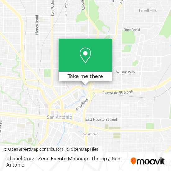 Mapa de Chanel Cruz - Zenn Events Massage Therapy
