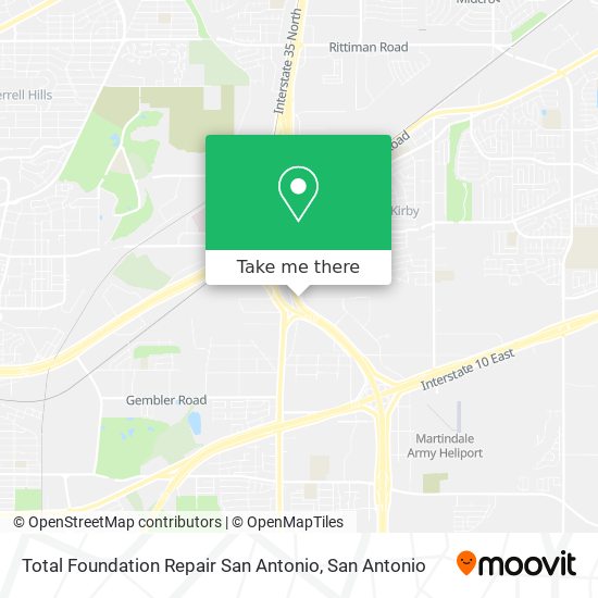 Mapa de Total Foundation Repair San Antonio