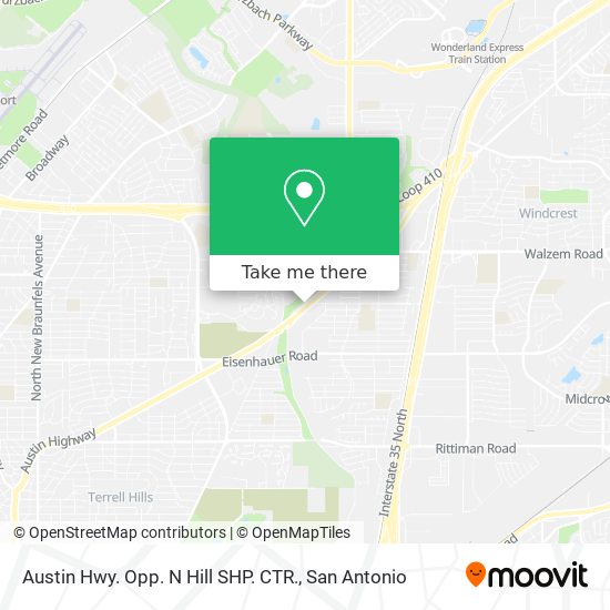 Austin Hwy. Opp. N Hill SHP. CTR. map