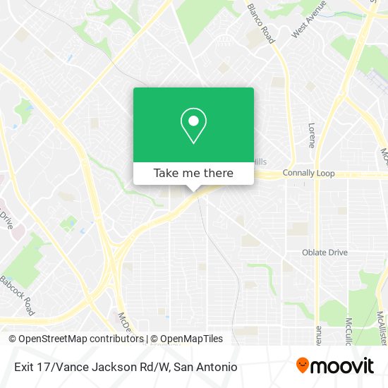Exit 17/Vance Jackson Rd/W map