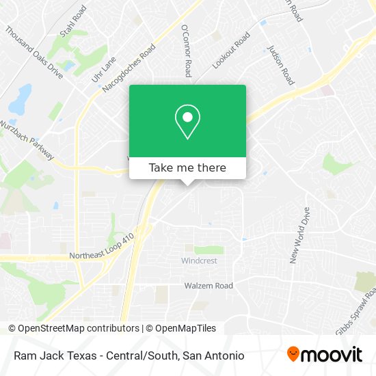 Ram Jack Texas - Central/South map