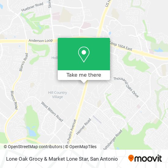 Lone Oak Grocy & Market Lone Star map