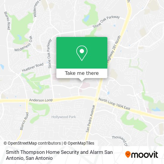 Smith Thompson Home Security and Alarm San Antonio map