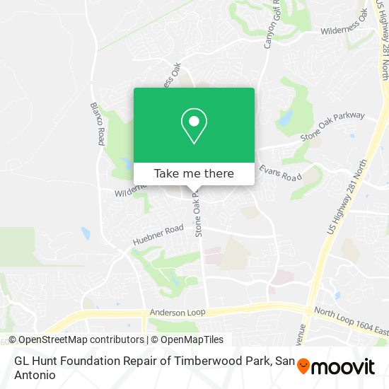 GL Hunt Foundation Repair of Timberwood Park map
