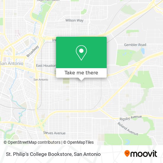 Mapa de St. Philip's College Bookstore