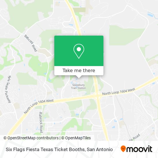 Six Flags Fiesta Texas Ticket Booths map