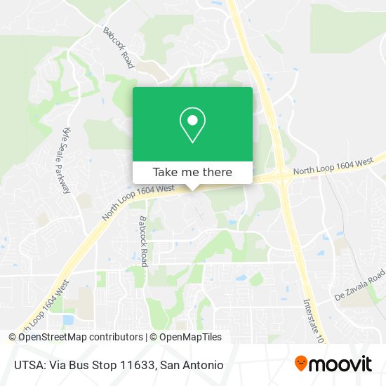 Mapa de UTSA: Via Bus Stop 11633