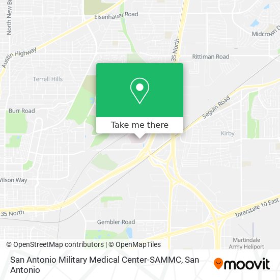 Mapa de San Antonio Military Medical Center-SAMMC