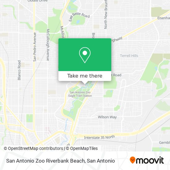 Mapa de San Antonio Zoo Riverbank Beach