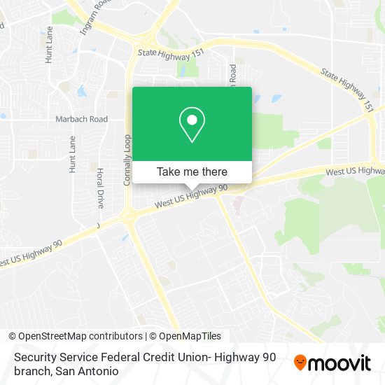 Security Service Federal Credit Union- Highway 90 branch map