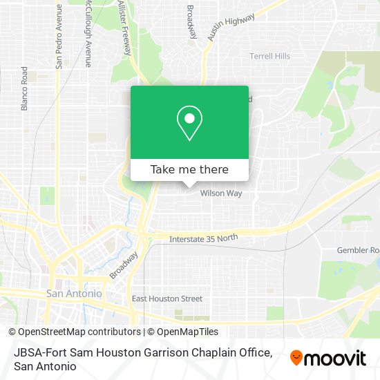 JBSA-Fort Sam Houston Garrison Chaplain Office map