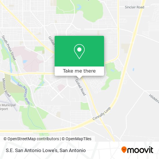 S.E. San Antonio Lowe's map
