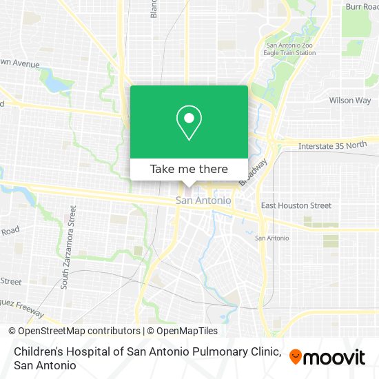 Children's Hospital of San Antonio Pulmonary Clinic map