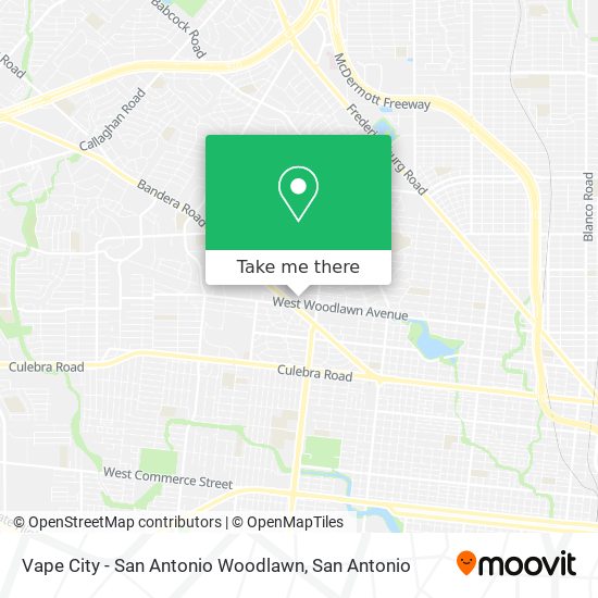 Mapa de Vape City - San Antonio Woodlawn