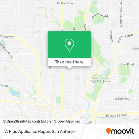 A Plus Appliance Repair map