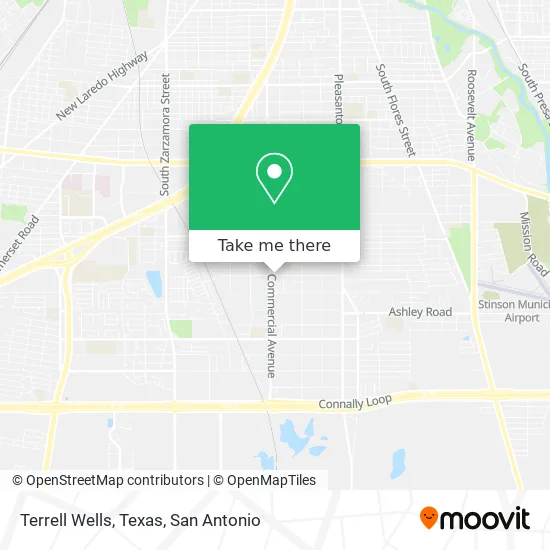 Terrell Wells, Texas map