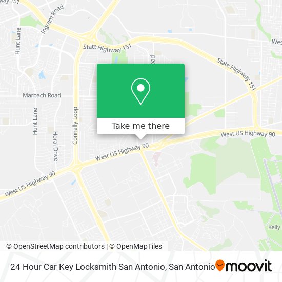 24 Hour Car Key Locksmith San Antonio map