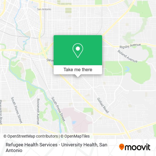 Mapa de Refugee Health Services - University Health