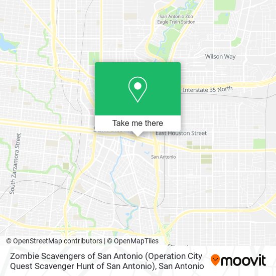 Zombie Scavengers of San Antonio (Operation City Quest Scavenger Hunt of San Antonio) map