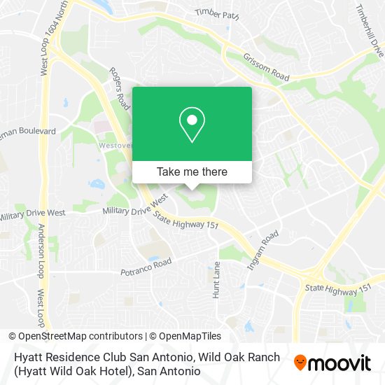 Hyatt Residence Club San Antonio, Wild Oak Ranch (Hyatt Wild Oak Hotel) map